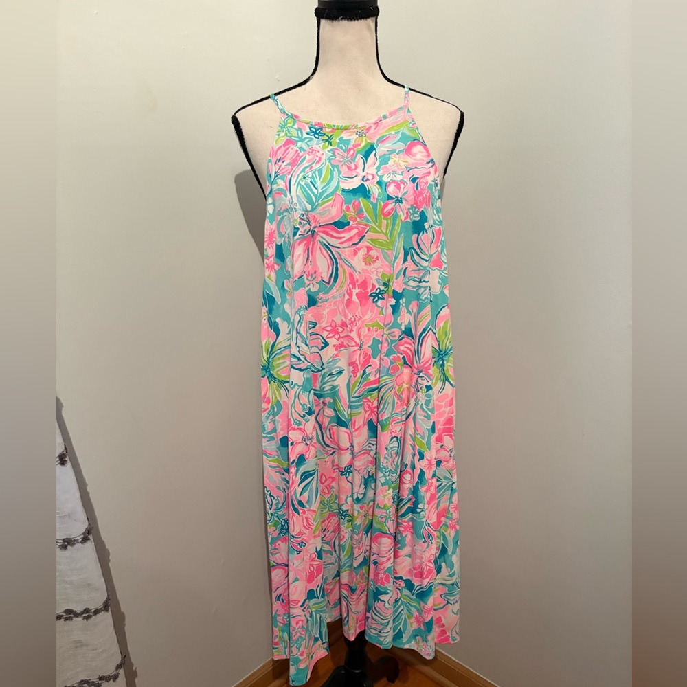 Lilly Pulitzer Margot Hot On The Scene Pima Cotton Jersey Swing Tank Dress XL - Picture 4 of 8